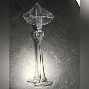 Vintage 1980's Jack in the Pulpit Hand Blown Elegant Glass Calla Lily Bud Vase